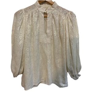 VTG 70s Peppmill California Vintage Lace Med Floral top Puff Sleeve Boho hippie